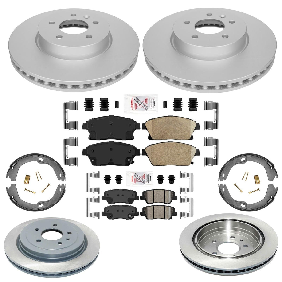 Coated Disc Brake Rotors Brake Pads for Cadillac ATS Single Piston Caliper 13-19
