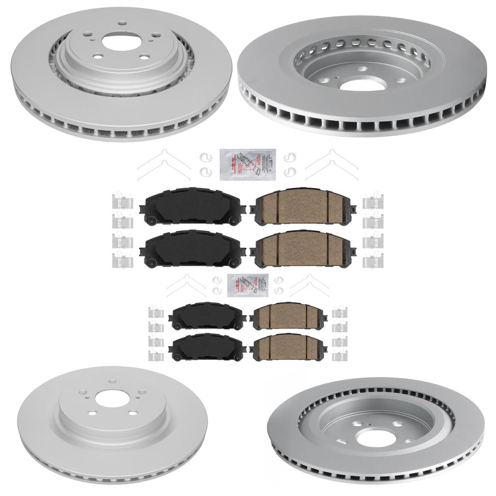 Front & Rear Disc Brake Rotors Ceramic Pads for Toyota Highlander 2020 2024 2025