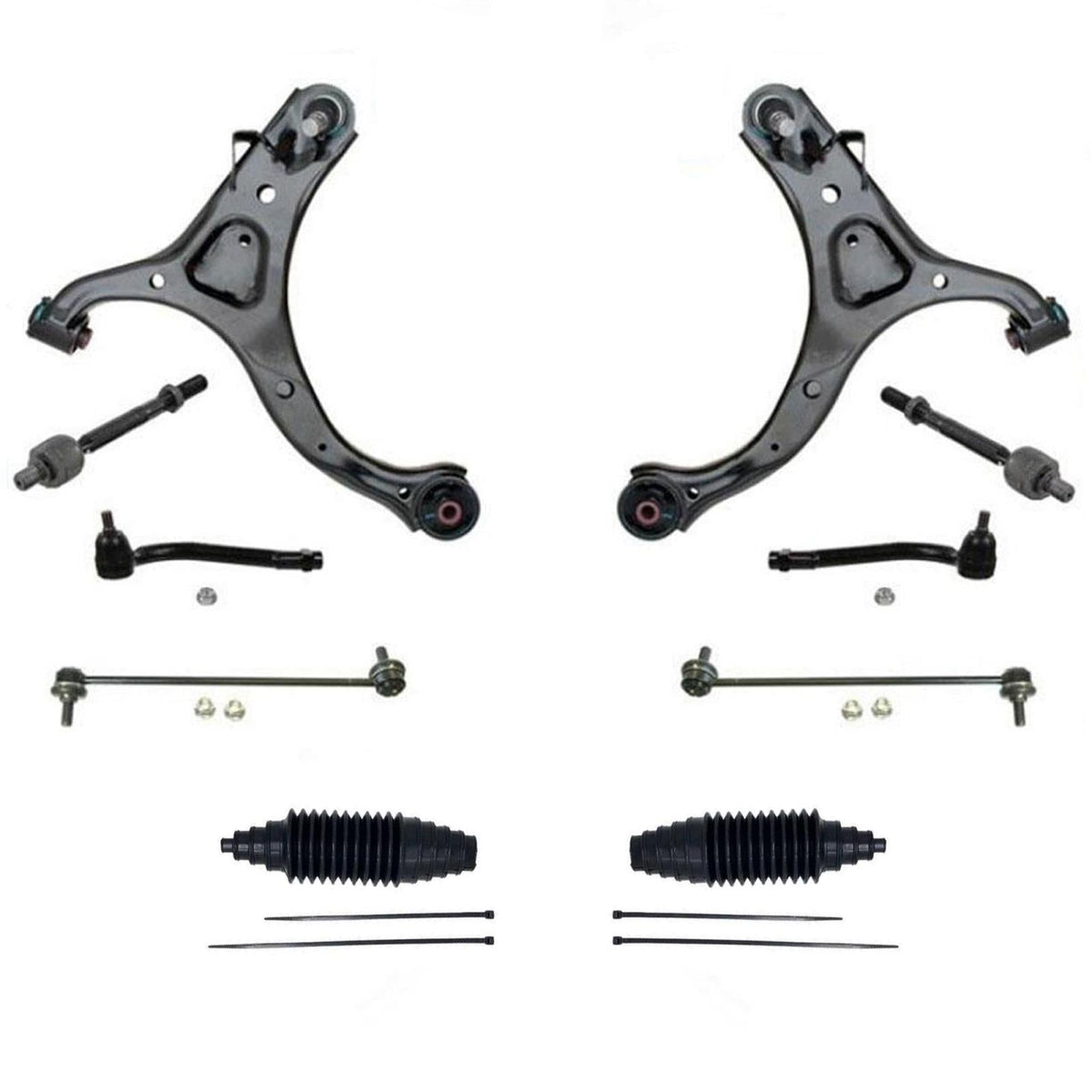 Front Control Arms with Ball Joint Tie Rods Fits Hyundai Santa Fe 2007-2012