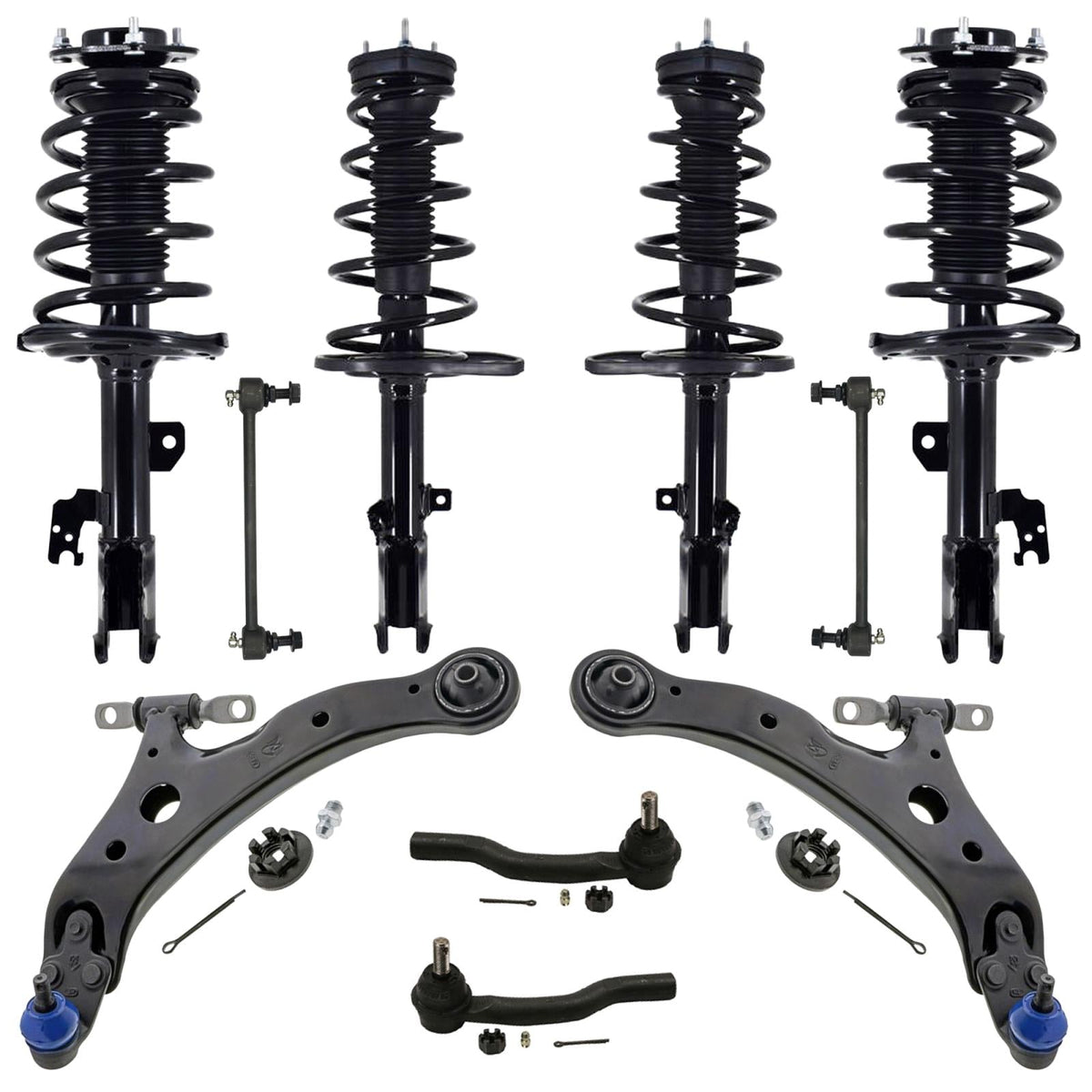 Front & Rear Struts Control Arms Tie Rods & Links For Toyota Camry V6 2007-2011