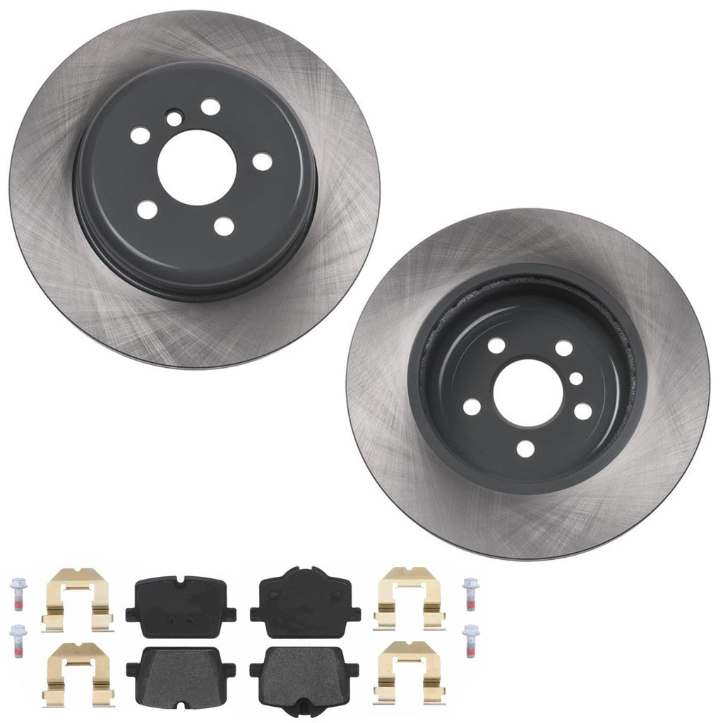 Rear Coated Disc Brake Rotors & Pads for Toyota GR Supra 2.0L Base Model 21-24