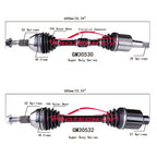 Left and Right CV Drive Axle Shafts for Dodge Grand Caravan 2011 2017 2018 2020
