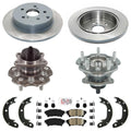 REAR Hub & Wheel Bearing Disc Brake Rotors for Toyota Prius V Model 2012-2018