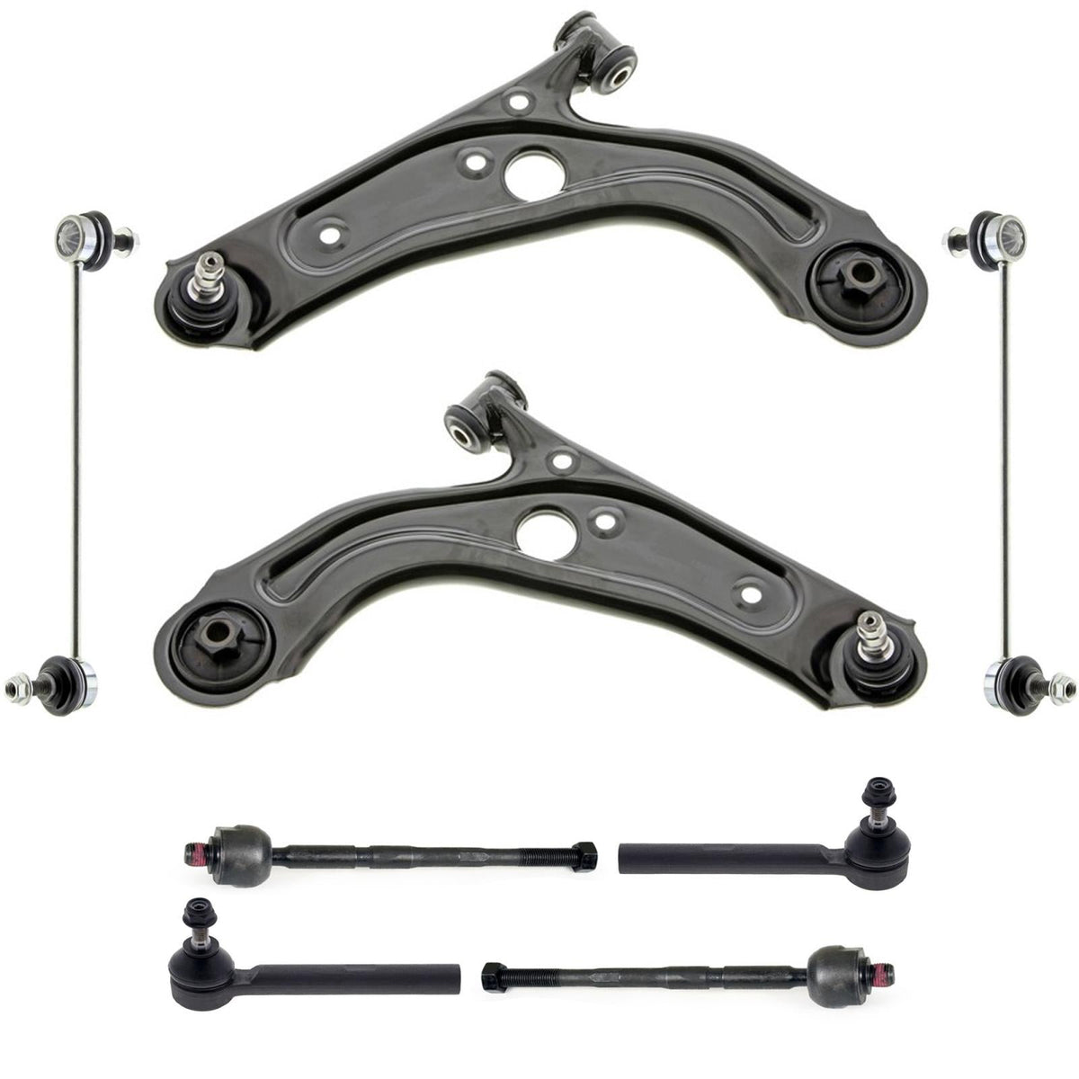 Left & Right Lower Control Arms Ball Joints Tie Rods for Fiat 500 2012-2017