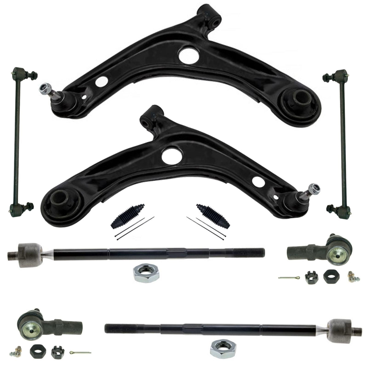 Front Lower Control Arms Tie Rods & Links For Scion xD 2008 2009 2010 2011 2014