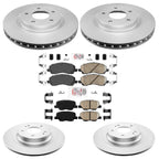 F&R Coated Disc Brake Rotors Brake Pads for Mitsubishi Outlander 3.0L 2014-2016