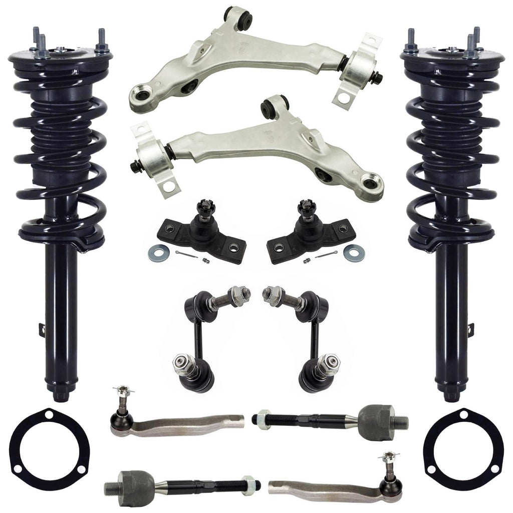 Front Struts Lower Control Arms Ball Joints Tie Rods Links For IS300 16-18 AWD