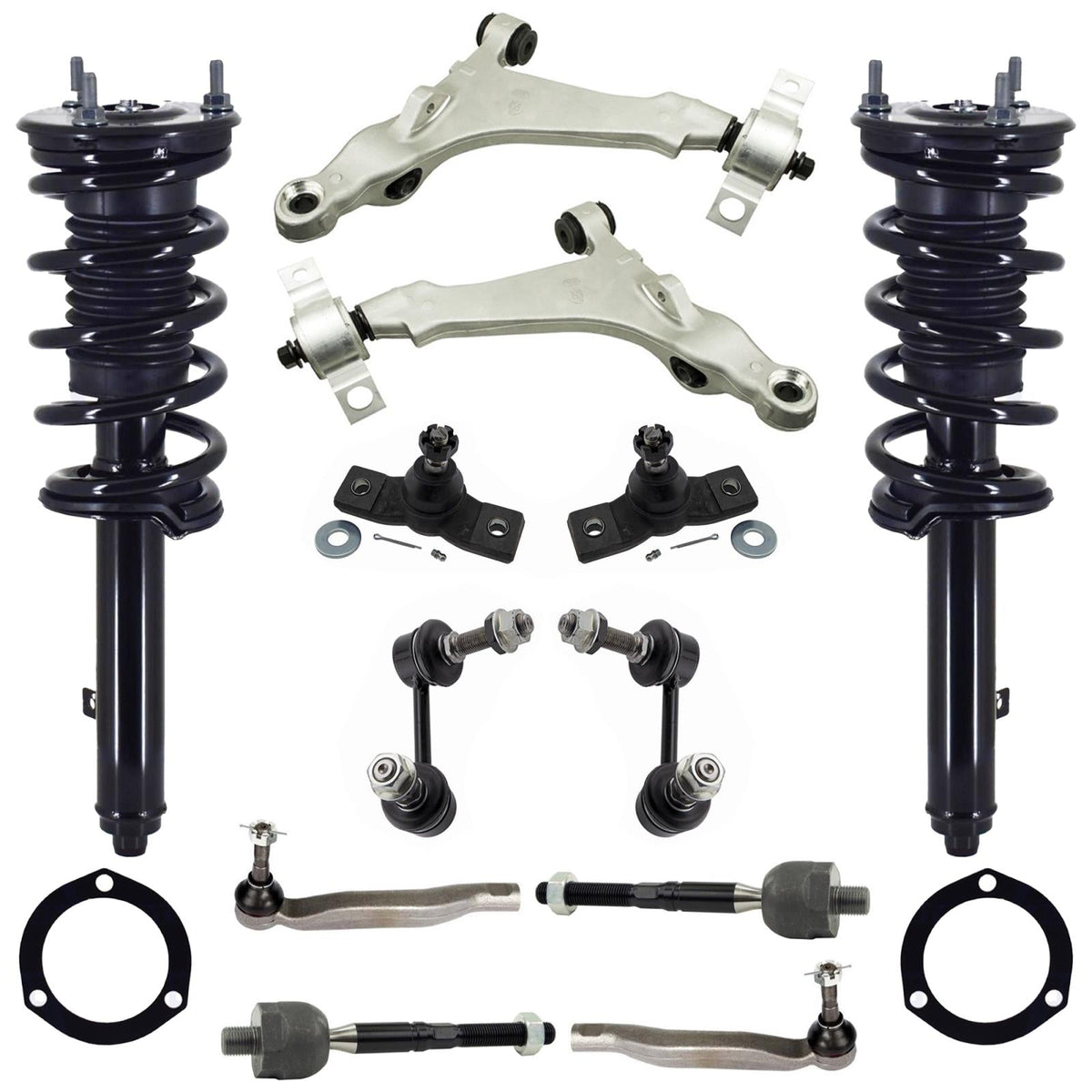 Front Struts Lower Control Arms Ball Joints Tie Rods Links For IS300 16-18 AWD