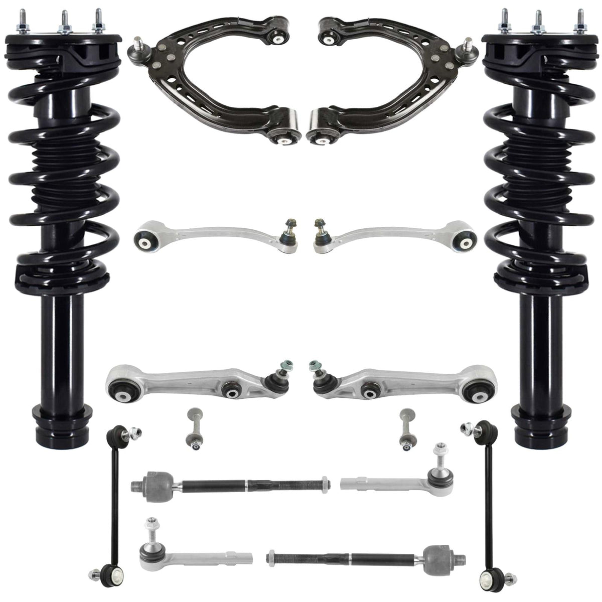 Front Struts Control Arms Tie Rods & Links For Tesla S 16-19 All Wheel Drive