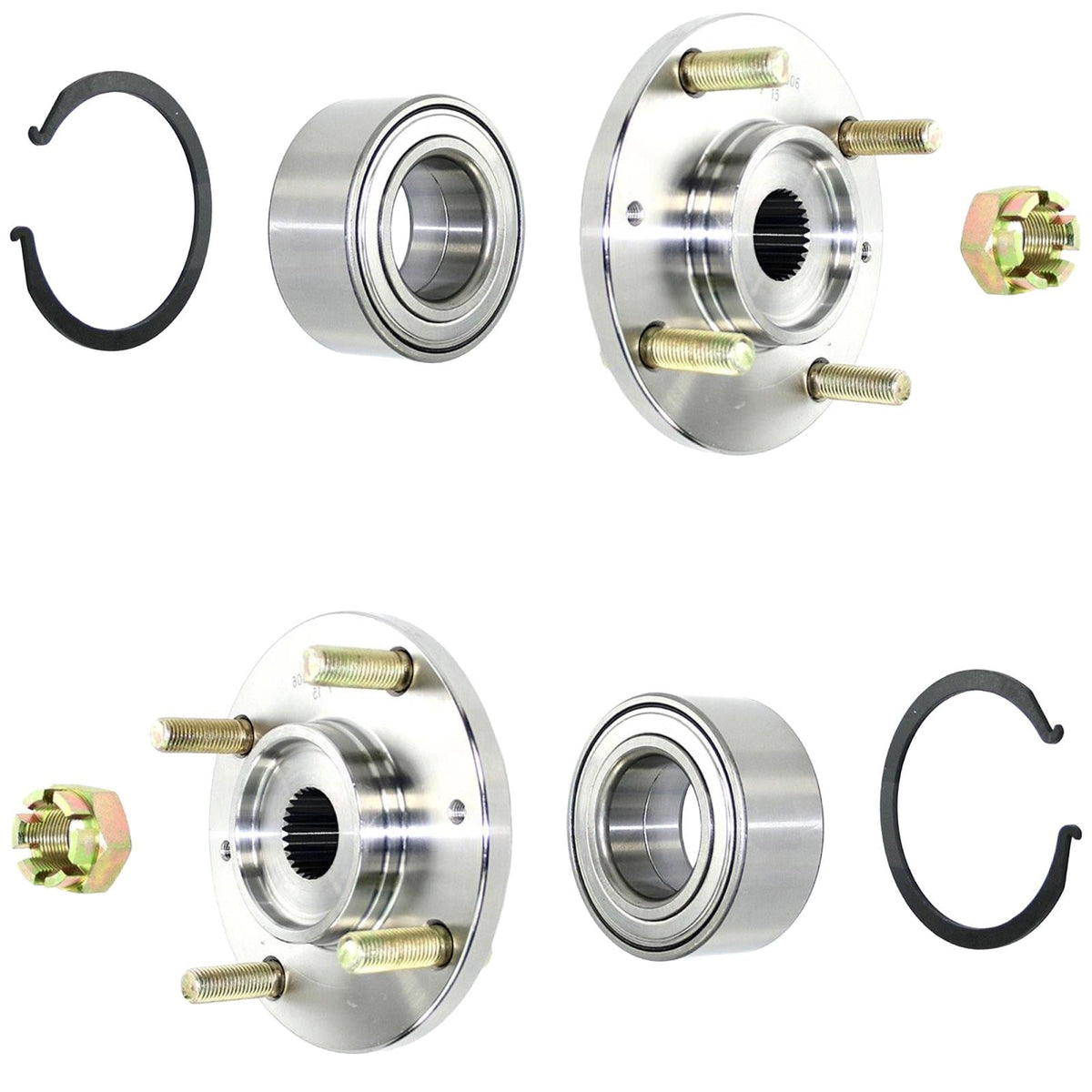 2 Left Right Front Hub & Hub Bearing Kit for Hyundai Sonata 1999 2000 2001 2002