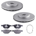 Front 374MM Disc Brake Rotors & R90 Brake Pads for BMW 550i GT 2010 2012 2015