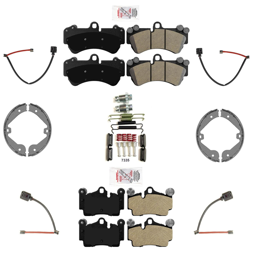 Front Rear Disc Brake Pads Sensors Shoes for Porsche Cayenne 04-08 330MM Size