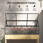 NookGrow Raised Garden Bed with Cold Frame Greenhouse Polycarbonate Panel and Top Vent, Natural
