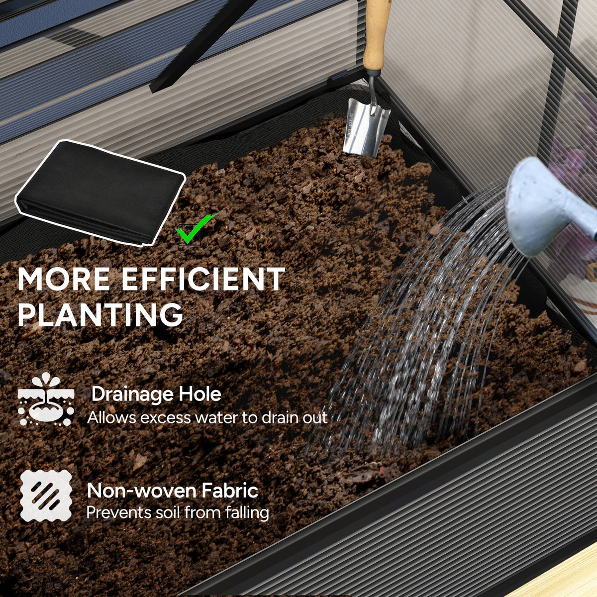 NookGrow Raised Garden Bed with Cold Frame Greenhouse Polycarbonate Panel and Top Vent, Natural