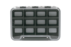 MFC Beaverhead Fly Box with clear top and multiple rectangular compartments designed for organizing fishing tackle and fly fishing lures.