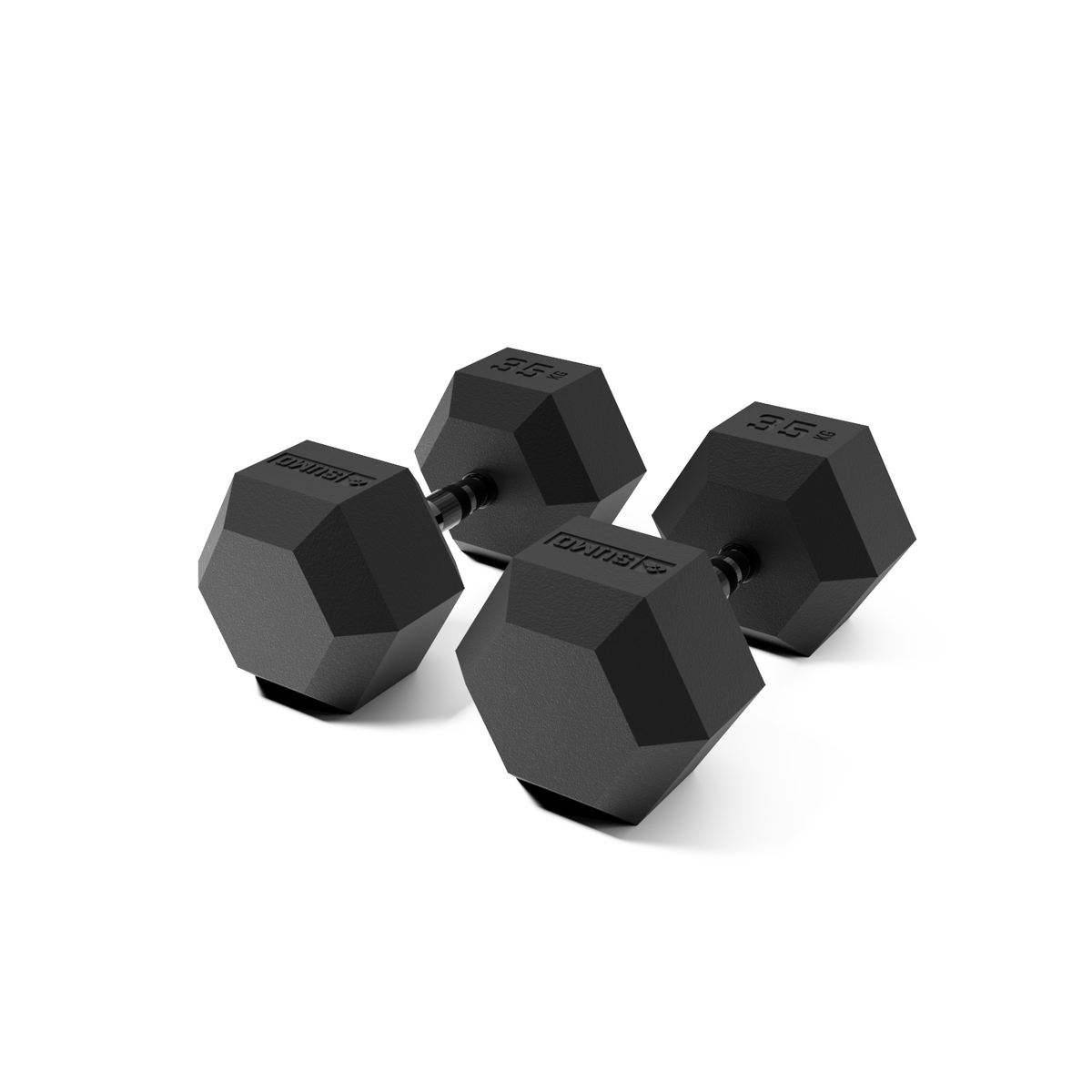 35kg Black Hex Dumbbell Pair
