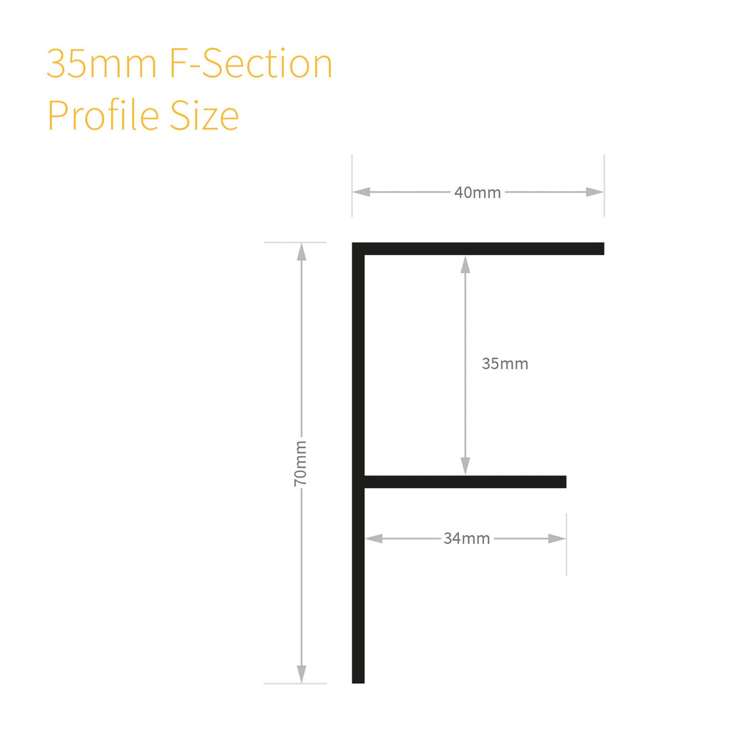 35mm Aluminium F-Section