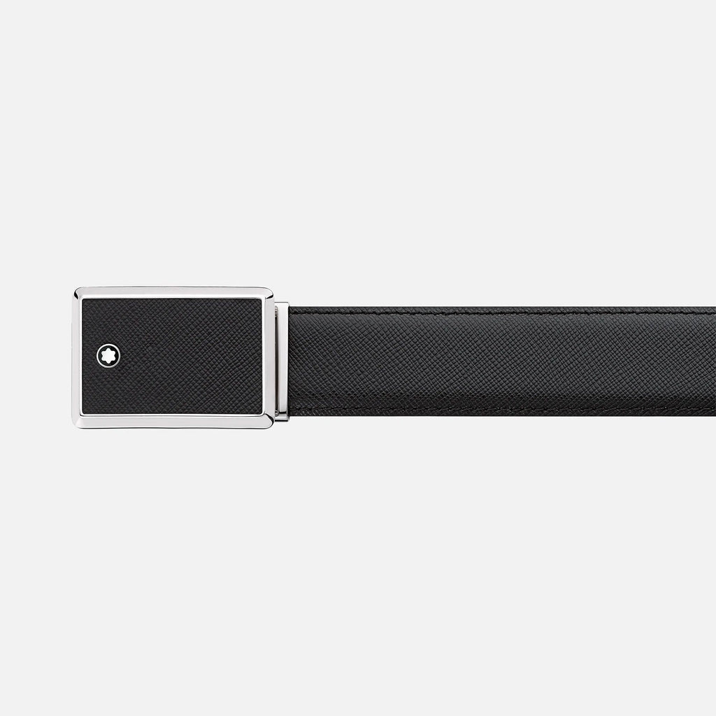 Montblanc Classic Saffiano 30mm Rectangular Mens Leather Belt One-Size Black