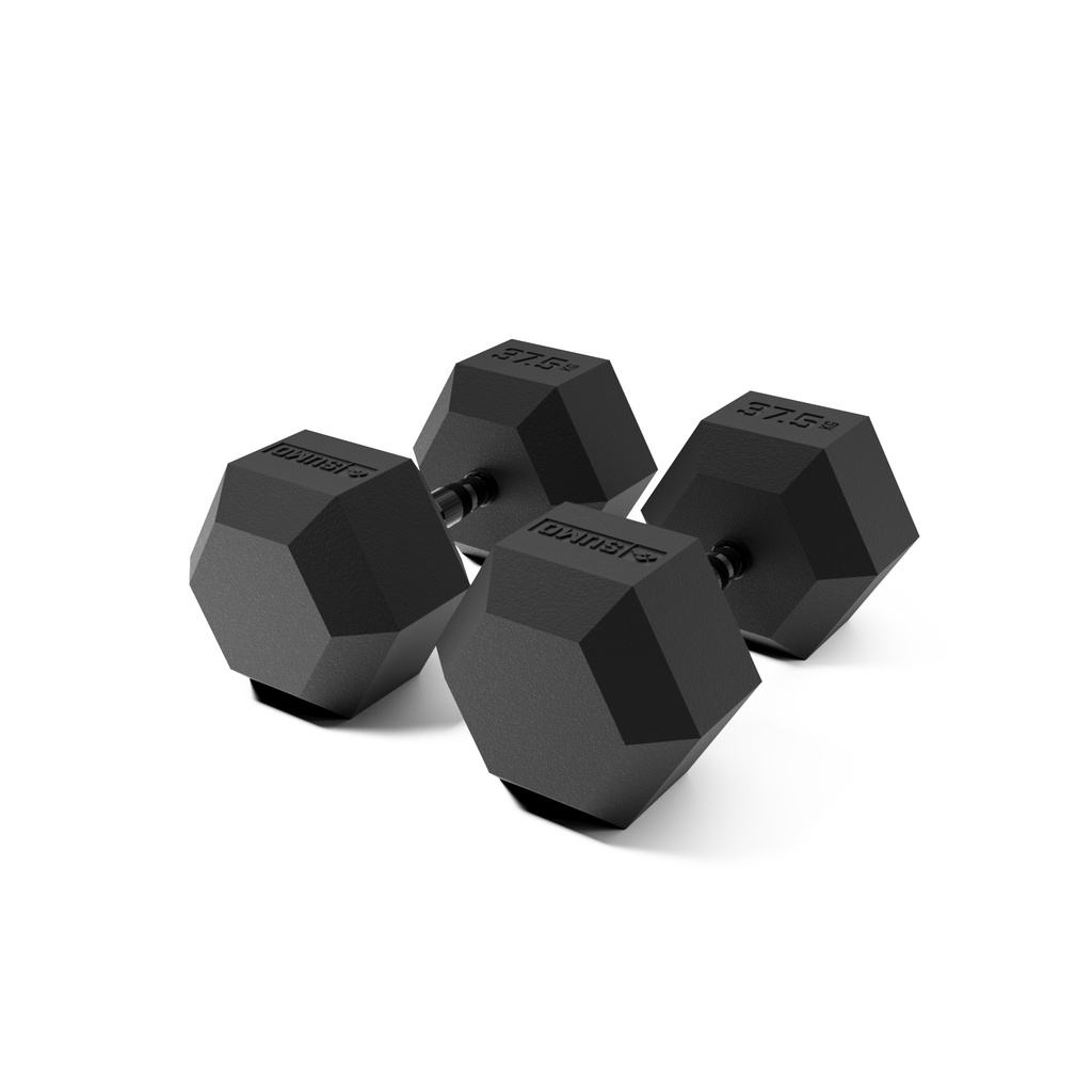 37.5kg Black Hex Dumbbell Pair