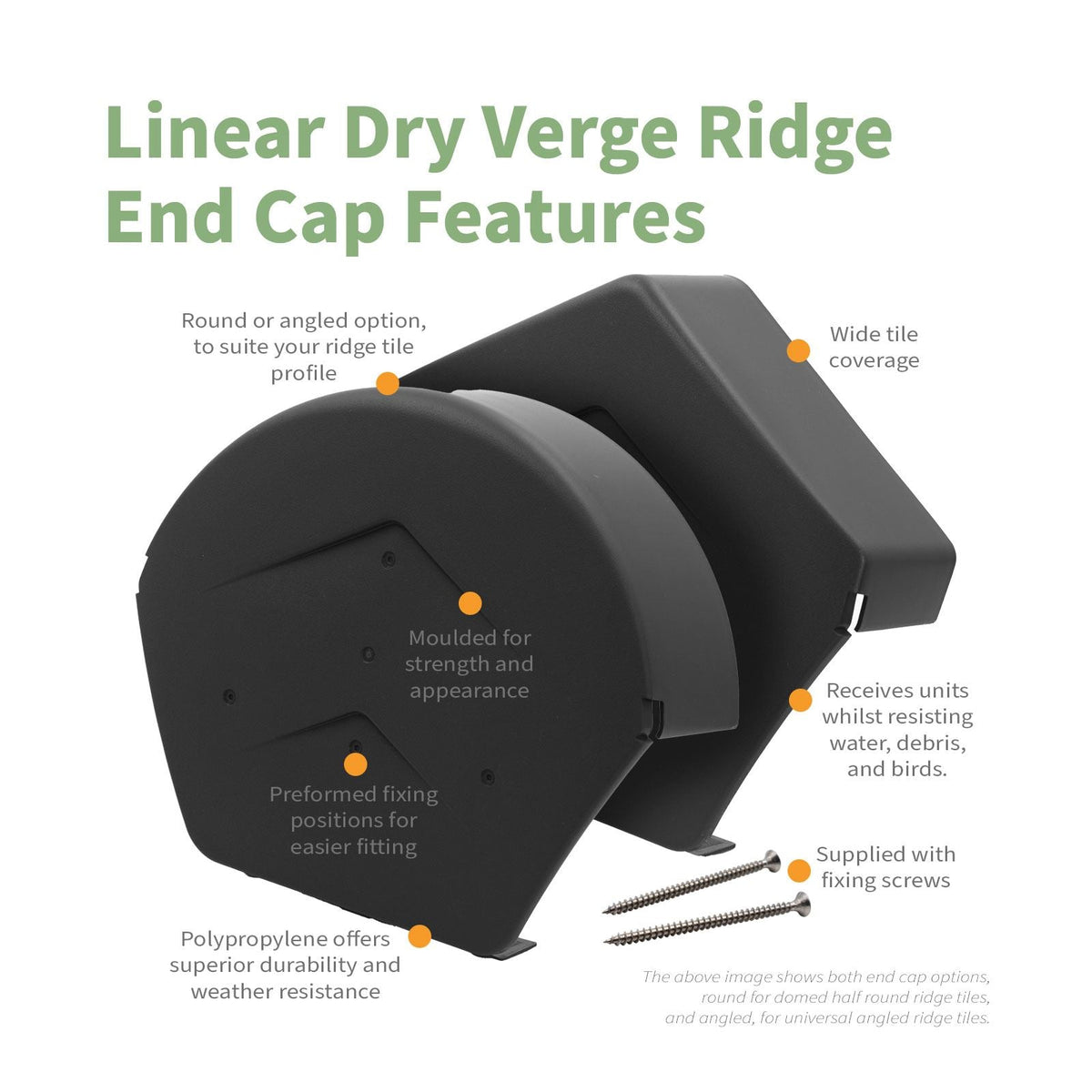 SmartVerge Linear Dry Verge Ridge End Cap