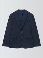 John Lewis Washed Cotton Men's Regular Blend Regular Fit Blazer - Navy - 38R