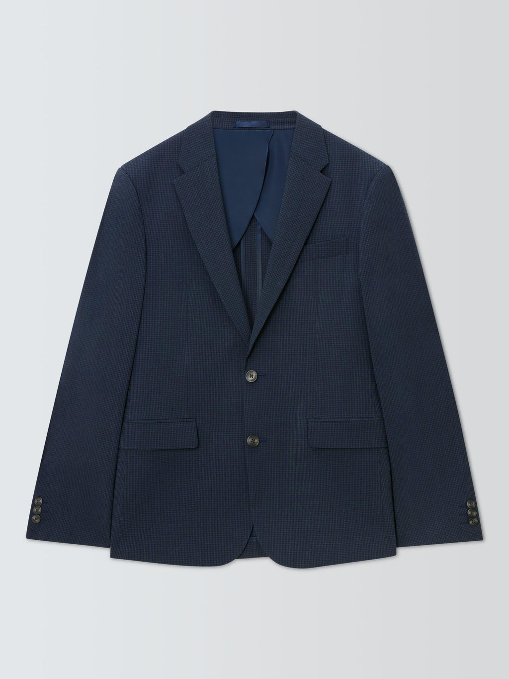 John Lewis Washed Cotton Blend Buttoned Regular Fit Men's Blazer - Navy 46L