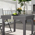 35"-71"  Extendable Aluminium Outdoor Dining Table w/ Slatted Top for 4-6 Person, Grey