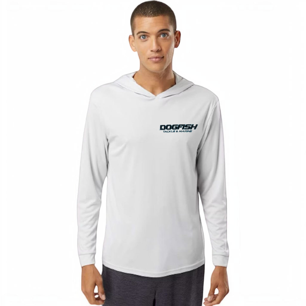 Dogfish Long Sleeve Hooded Micro Stormy Seas Logo
