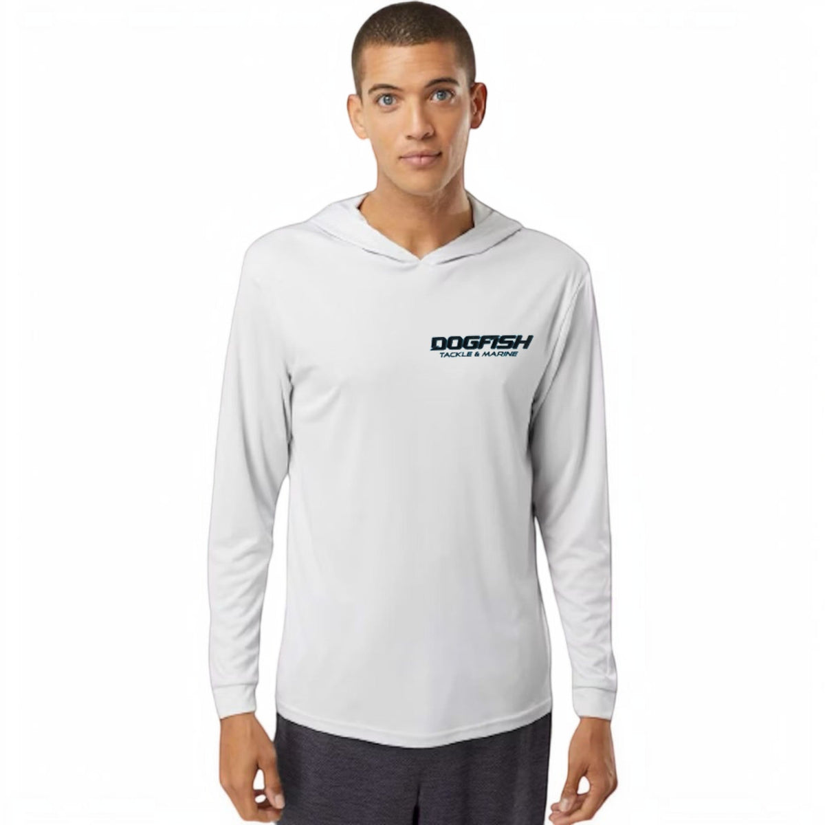 Dogfish Long Sleeve Hooded Micro Stormy Seas Logo