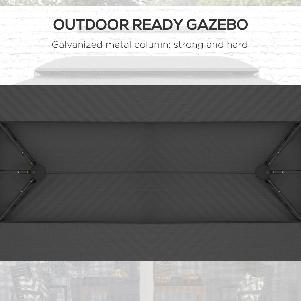 10' x 13' Patio Gazebo with Netting, Curtains & Vented Roof, Dark Gray