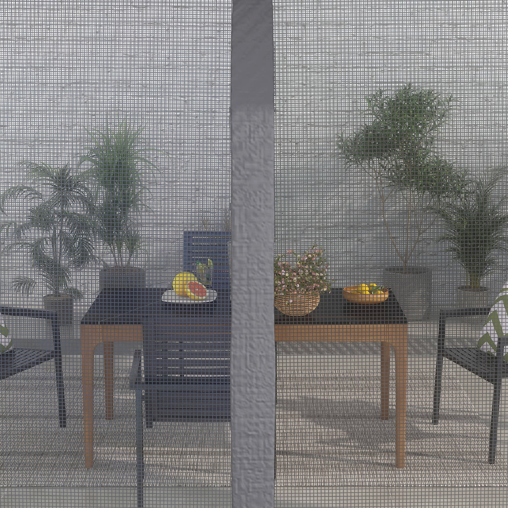 10' x 13' Patio Gazebo with Netting, Curtains & Vented Roof, Dark Gray