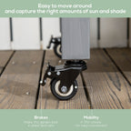 Raised Garden Bed with Lockable Wheels & Shelf, Dark Grey