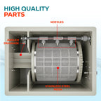 T30 Automatic Rotary Drum Pond Filter | 8,070 GPH / 7,194-Gallon (30-Ton) Capacity | Self-Cleaning Backwash & Biochemical Filtration – Large Koi Pond & Commercial Aquaculture Drum Filter System