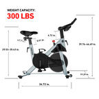 DeerRun S500 Pro King Size Indoor Exercise Bike for Tall Riders 32 Magnetic Adjustable Resistance, LED Screen, Silver
