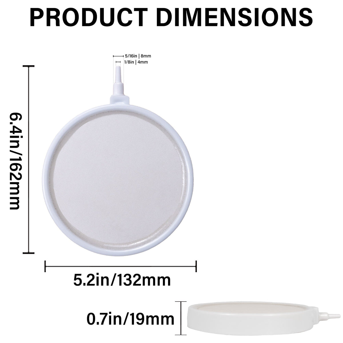 Air Stone 5 Inch Disc Diffuser in White for Fish Tank Aquarium Air Pump
