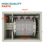 T10 Automatic Rotary Drum Pond Filter | 2,690 GPH / 2,397-Gallon (10-Ton) Capacity | Self-Cleaning Backwash & Biochemical Filtration – Koi Pond & Aquaculture Freshwater Drum Filter System