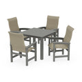 Coastal Woven High-Back 5-Piece Parsons Dining Set