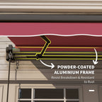 10' x 8' Manual Crank Retractable Awning, UV/Water-Resistant Sun Shelter, Wine Red