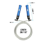 HAR-1 Heavy Aluminum Jump Rope - Silver (RopeHVY2-SILVER)