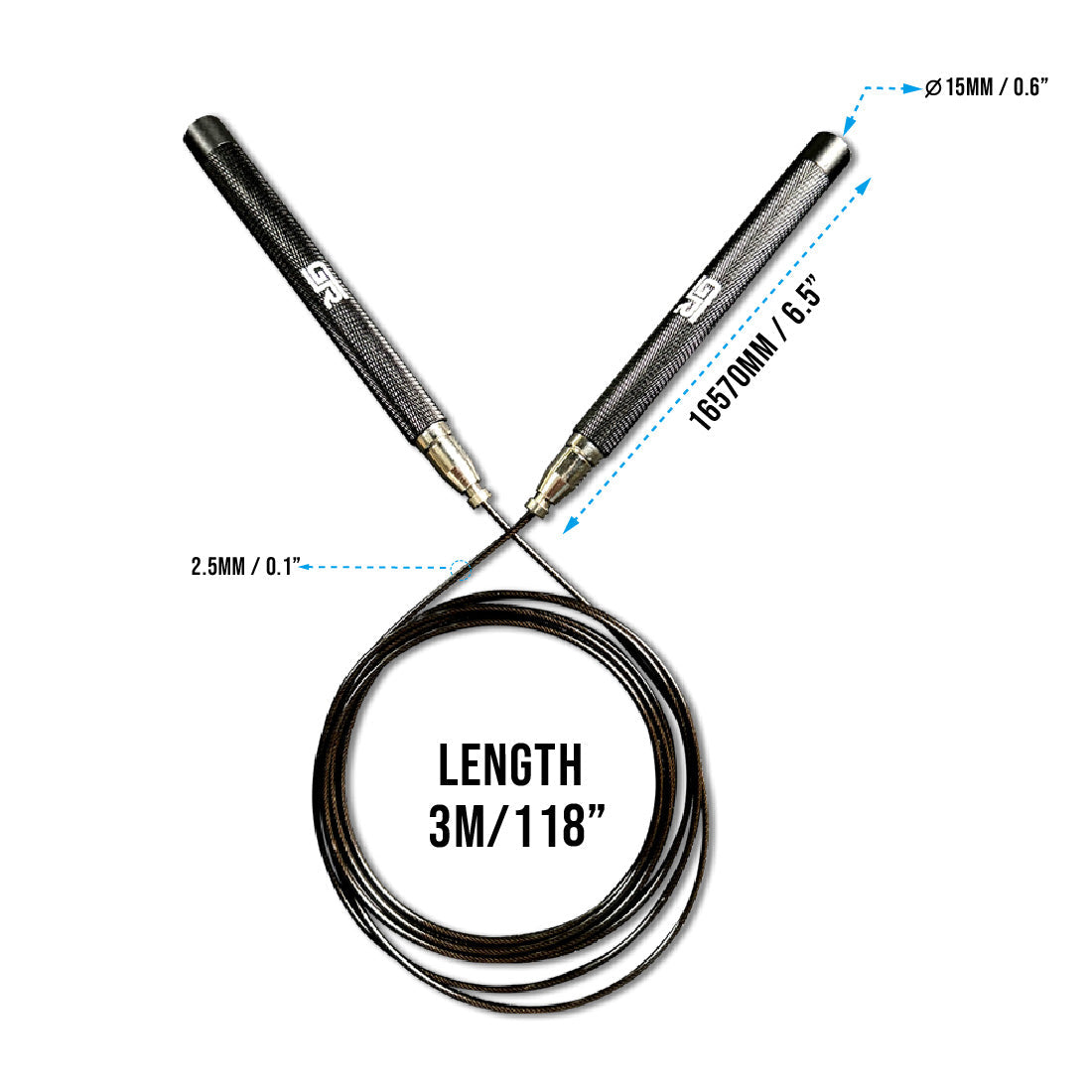 Quick Adjust QA-2 Speed Rope - Silver (ROPEQA2-SILVER)