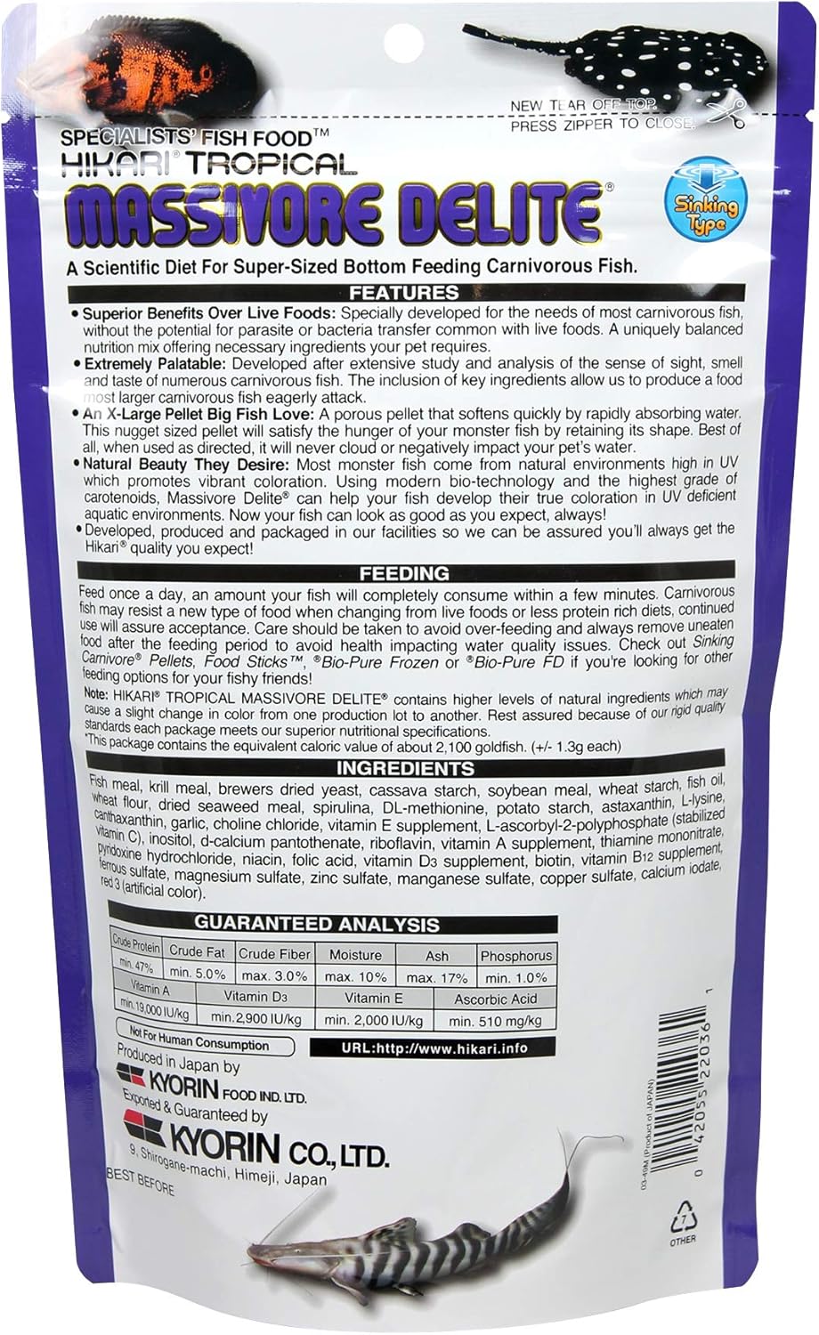 Hikari Massivore Delite XL Pellets for Monster Fish