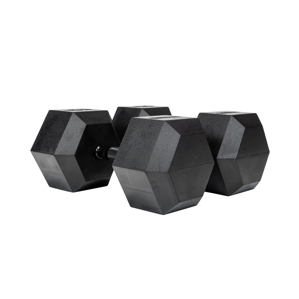 40kg Black Hex Dumbbell Pair