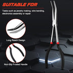 3 Pcs 11 Inch Needle Nose Pliers Set 25° 45° 90° Bent Nose Pliers for Commodity Production, Hardware Bending and Electronic Assembly
