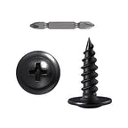 Wensilon（700 pcs）#4×1/2" Phillips Truss Head Wood Screws Black Galvanizing Quick Metal Self Tapping. - color: Black, size: #4×1/2"