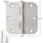 TDCHINGES Rounded Door Hinges Brushed Nickel 3.5 Inch 5/8" Radius 36 Pack - color: Satin Nickel-Rounded, size: 36 Pack