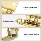 30 Pack 15 Pair Gold Cabinet Hinges, 1/2" Overlay Semi-Concealed Hinges - color: Gold, size: 1/2" Overlay