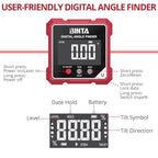 BINTA Digital Angle Finder with Laser, 4-side Magnetic Digital Angle Gauge