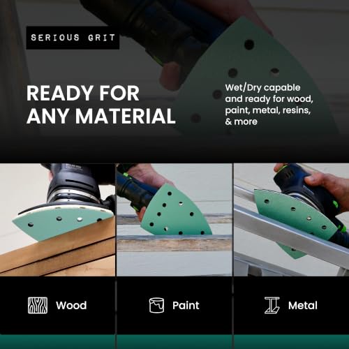 Serious Grit - 4" x 6" Delta P400 Grit Sanding Sheets - 50 Pack Box - size: 400 Grit