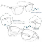 12 Pack Safety Glasses Goggles Anti-Fog Protective Eyewear - color: Black + Transparent