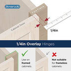 Amerock 1 Pair 1/4" Overlay Golden Champagne Partial Wrap Cabinet Hinge - color: Golden Champagne, size: 1/4 Inch (6 mm) Overlay